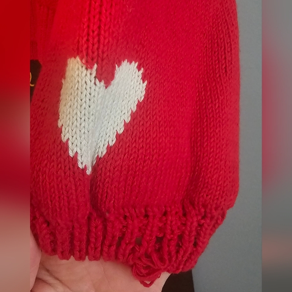 Anthropologie Maeve Red Crew Neck Sweater with Take Me To Milan - Picture 5 of 8